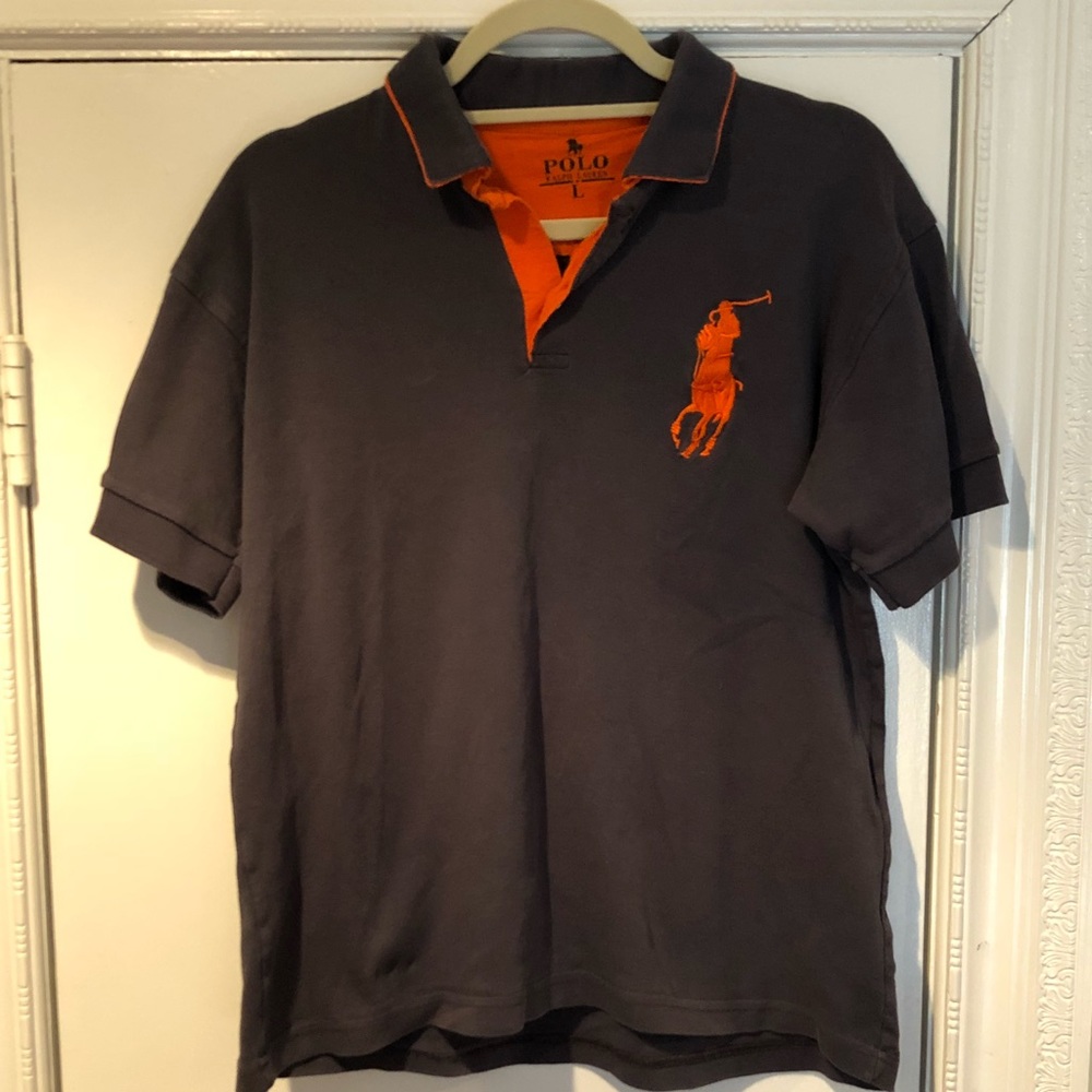 Gray with orange- Ralph Lauren Mens polo